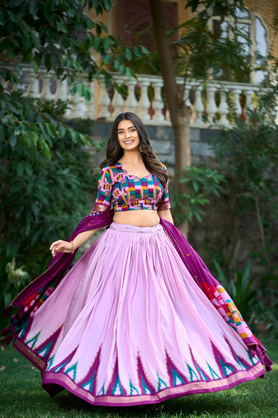Lavender Cotton Lehenga Choli