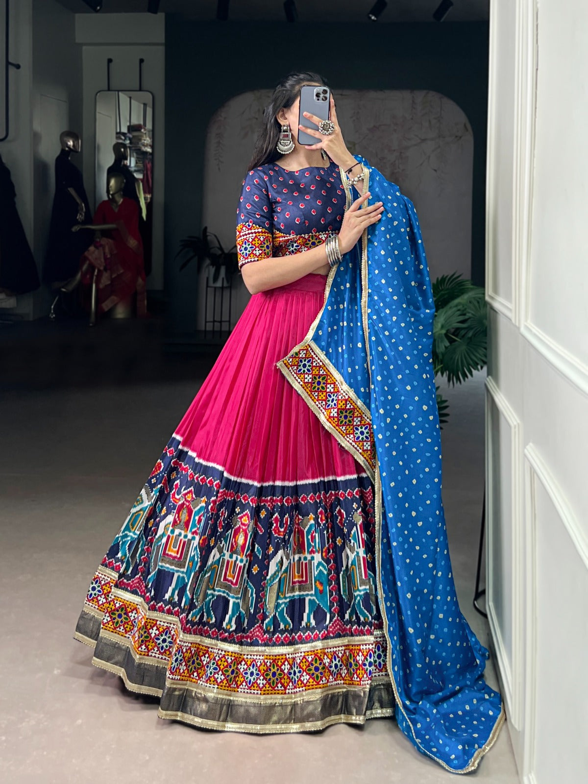 Pink Luxurious Tasar Silk lehenga