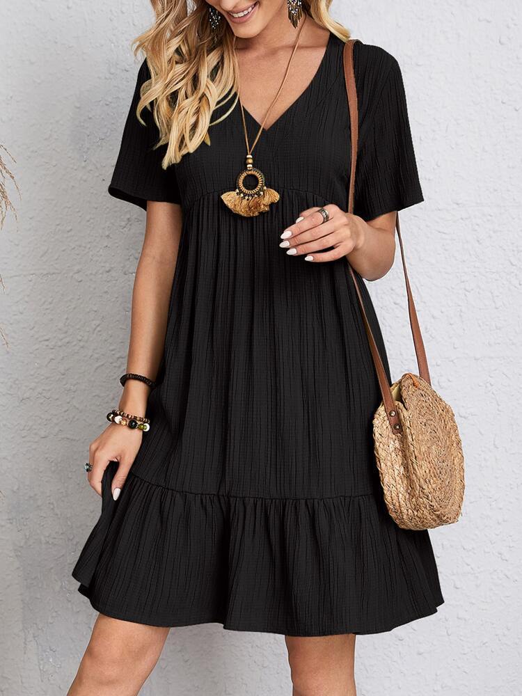 Ruffled V-Neck Summer Dress