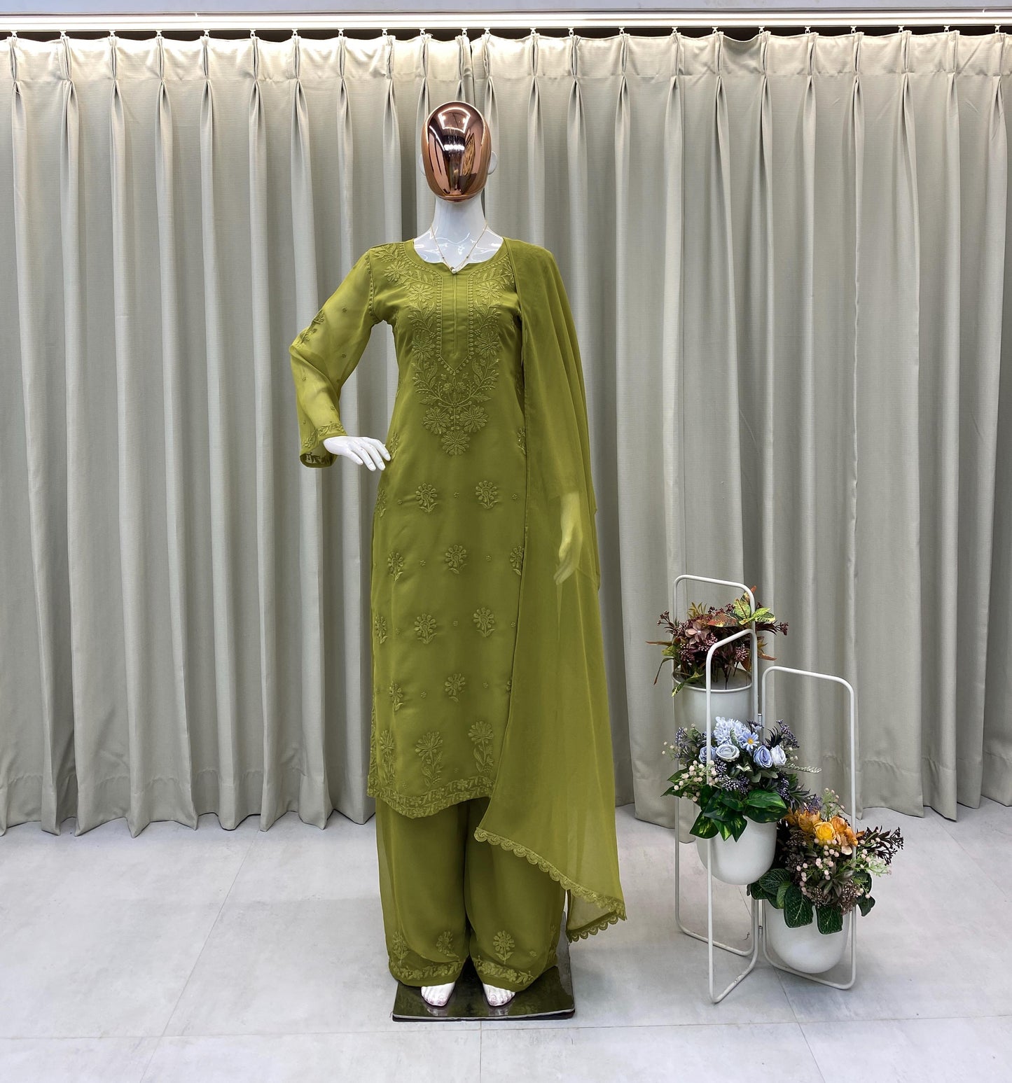 Green Exclusive Georgette Suits & Duppta