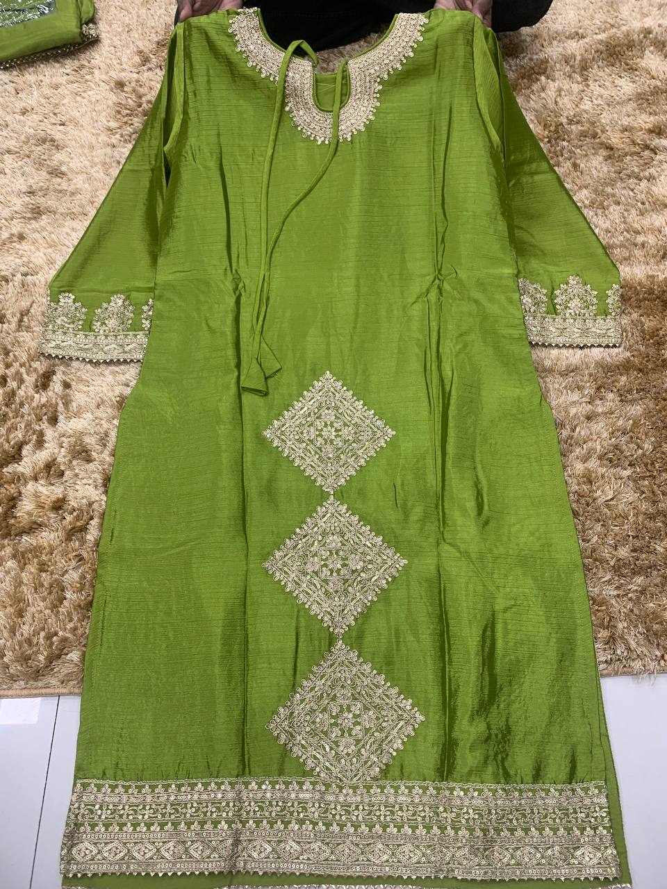 Heavy Embroidered Green Eid Special Suit Set