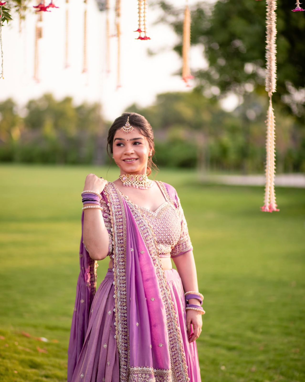 Lavender heavy Embroidered Lehenga