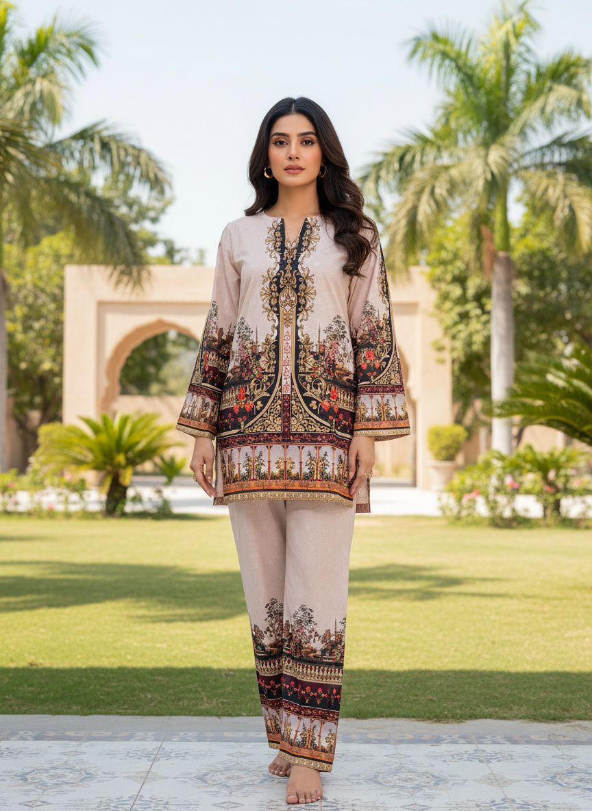Turkish Style Beige Co-ord Set