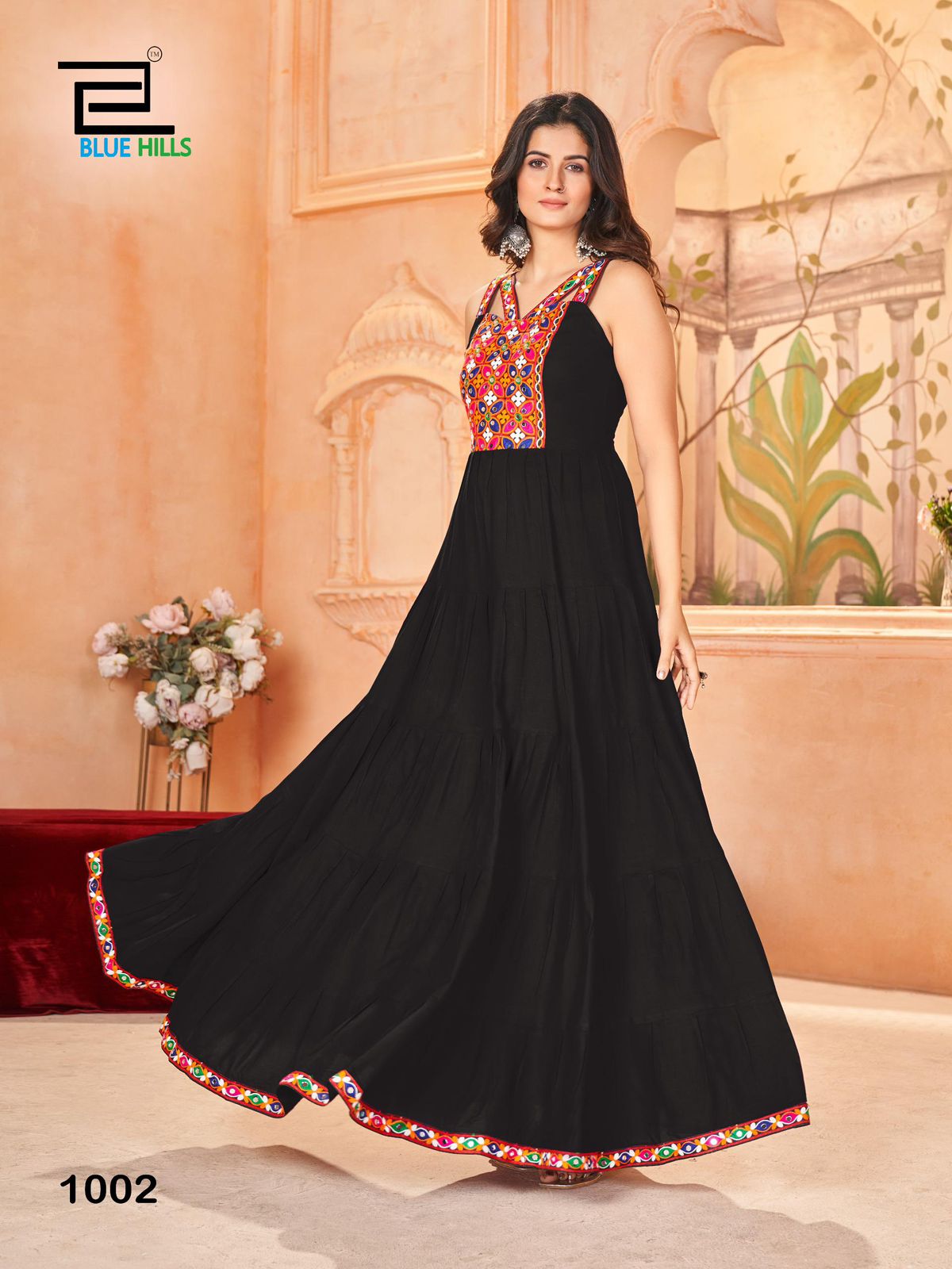 Black Long Frill Gown