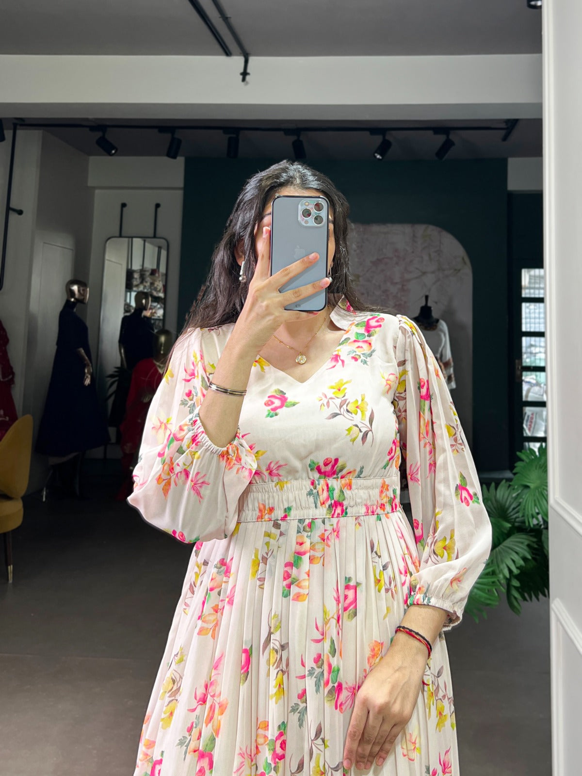 Elegant Floral Printed Frock