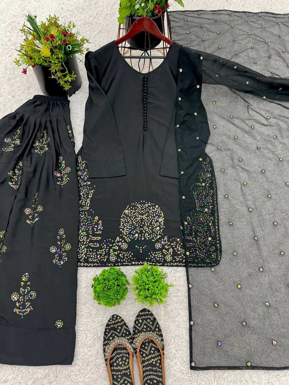 Black Pure Natural Farsi Top