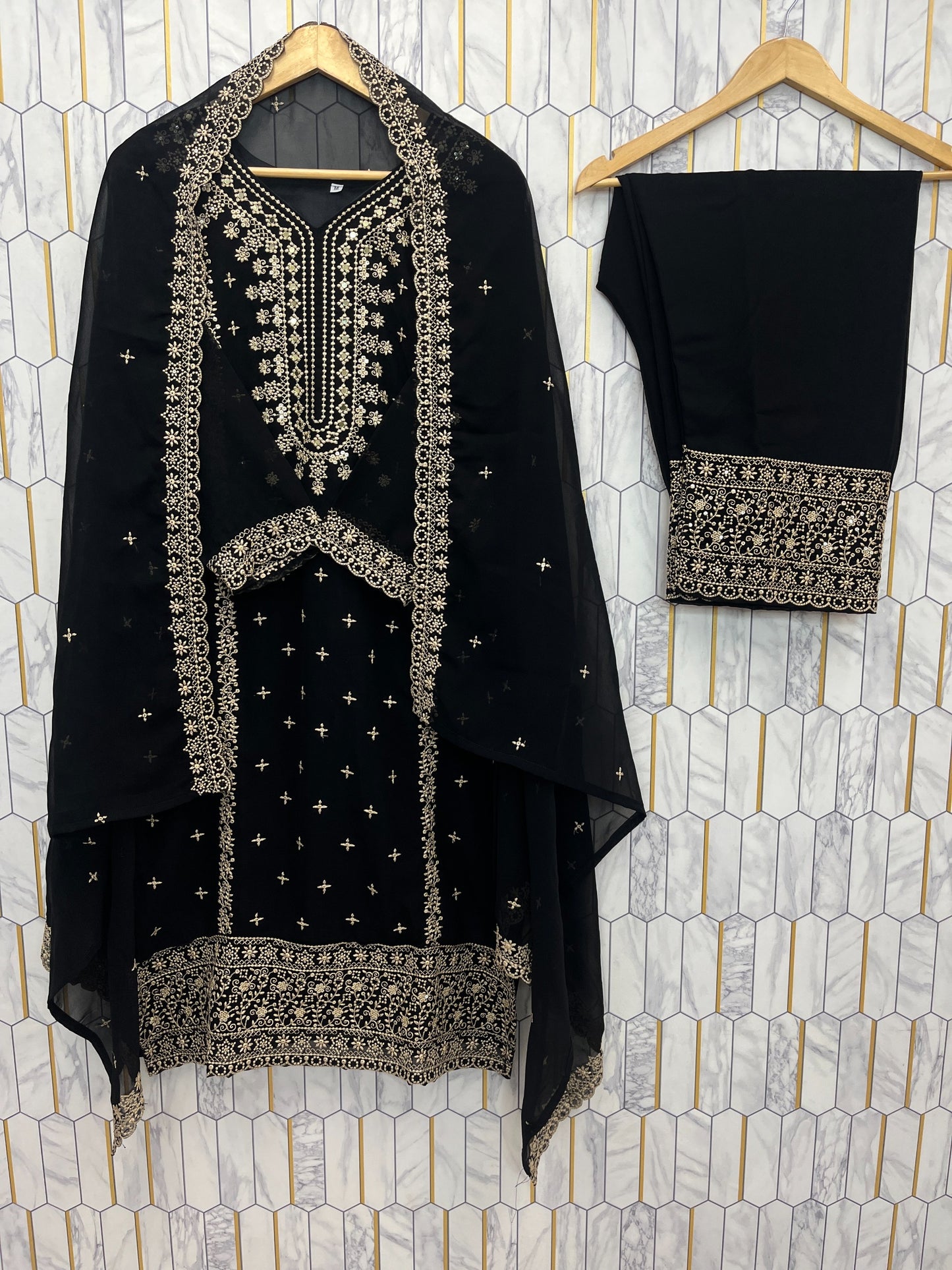 Black Premium Designer Embroidery Suit