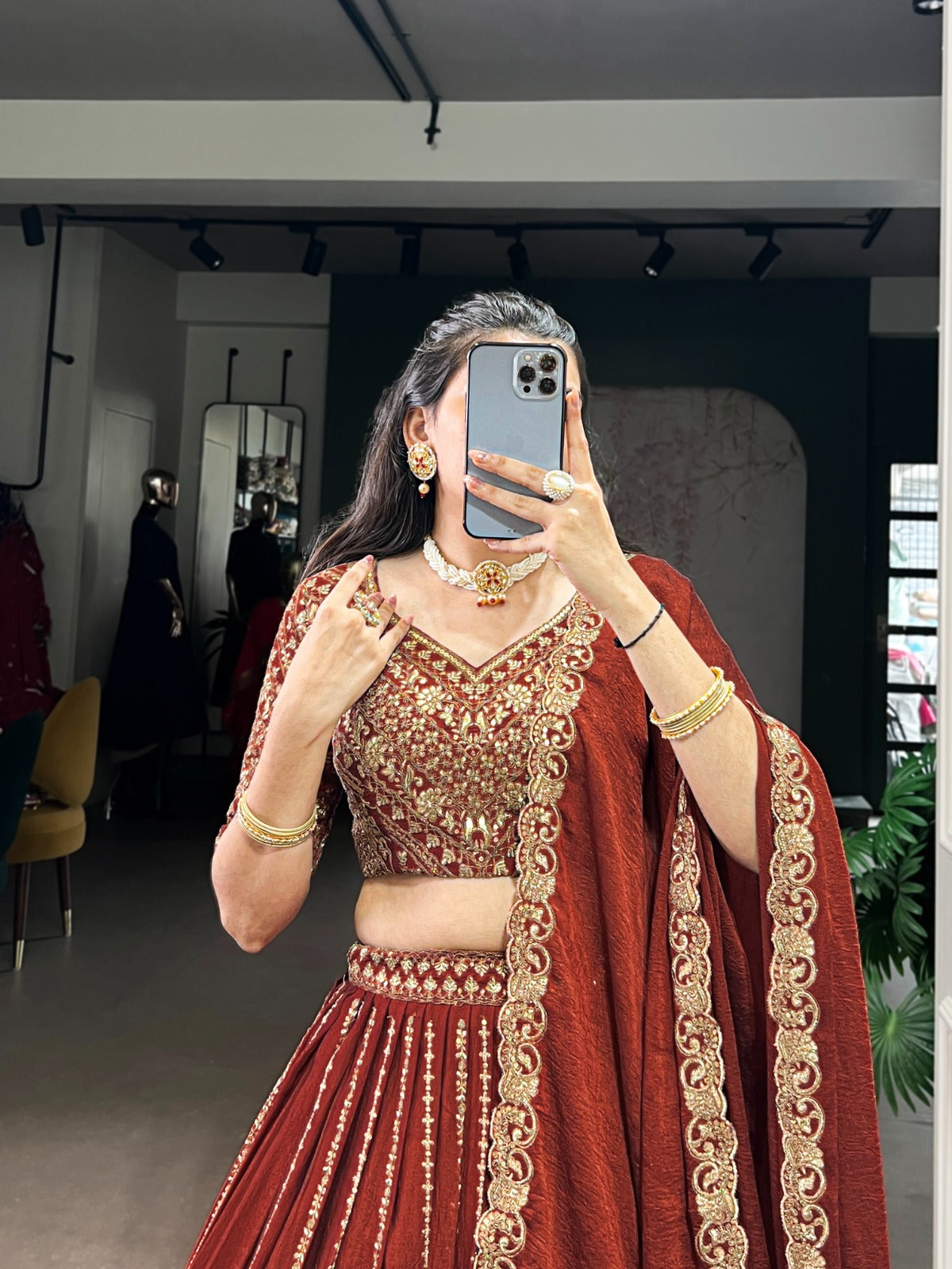 Maroon Rangoli Crush Wedding Lehenga