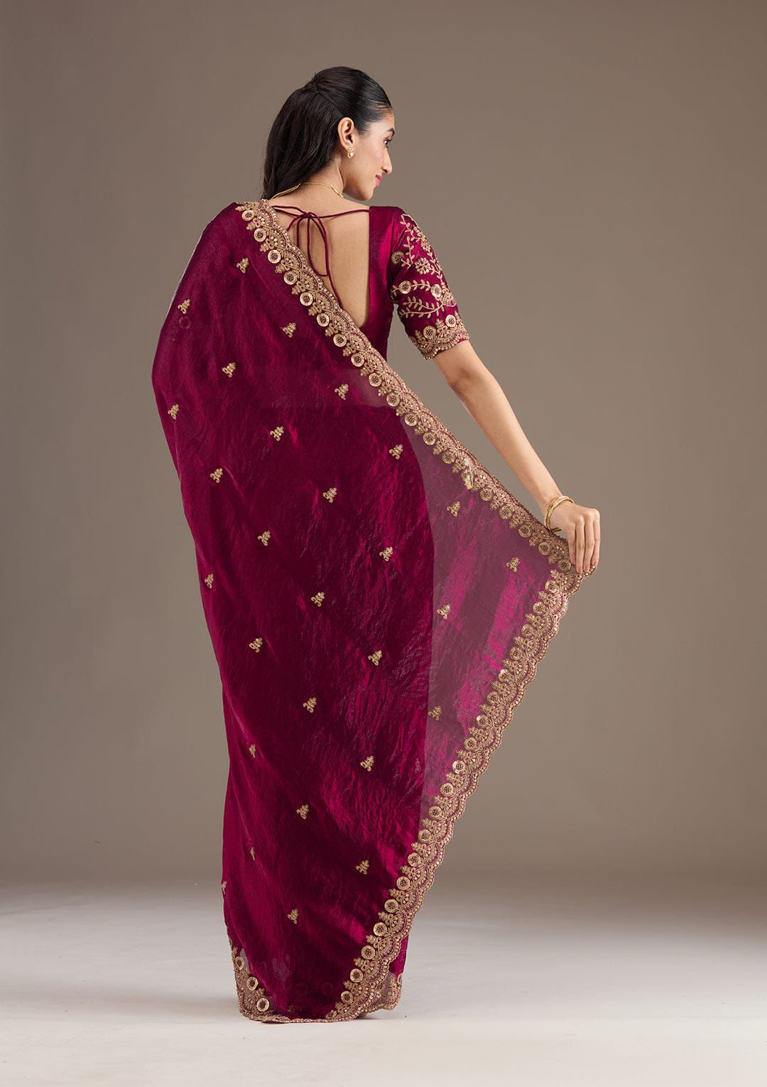 Maroon Soft Silk Diwali Special Saree