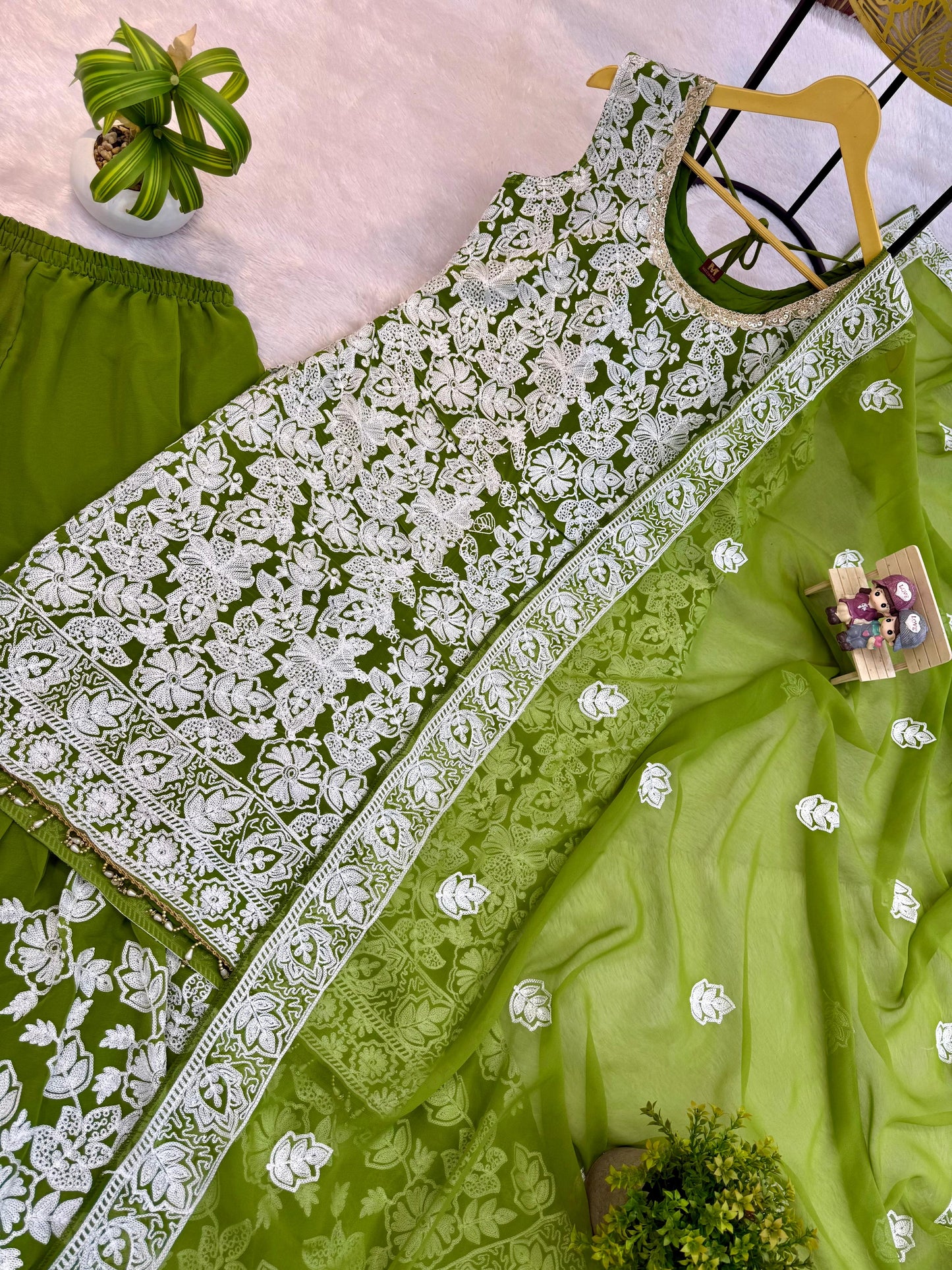 Green Heavy Embroidered Sharara Suit