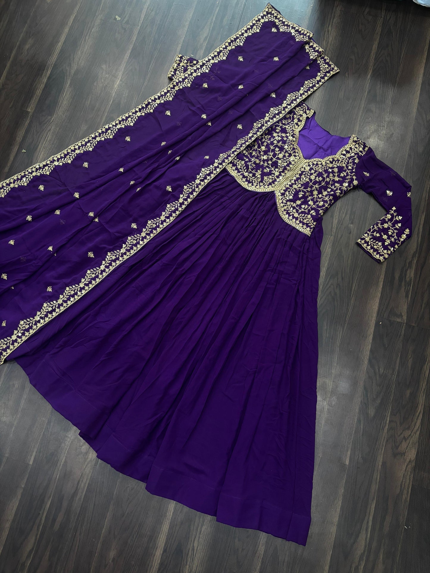 Purple Premium Readymade Wedding Gown
