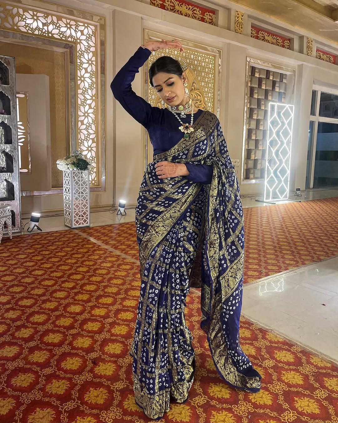 Nevy Blue Traditional Silk Saree