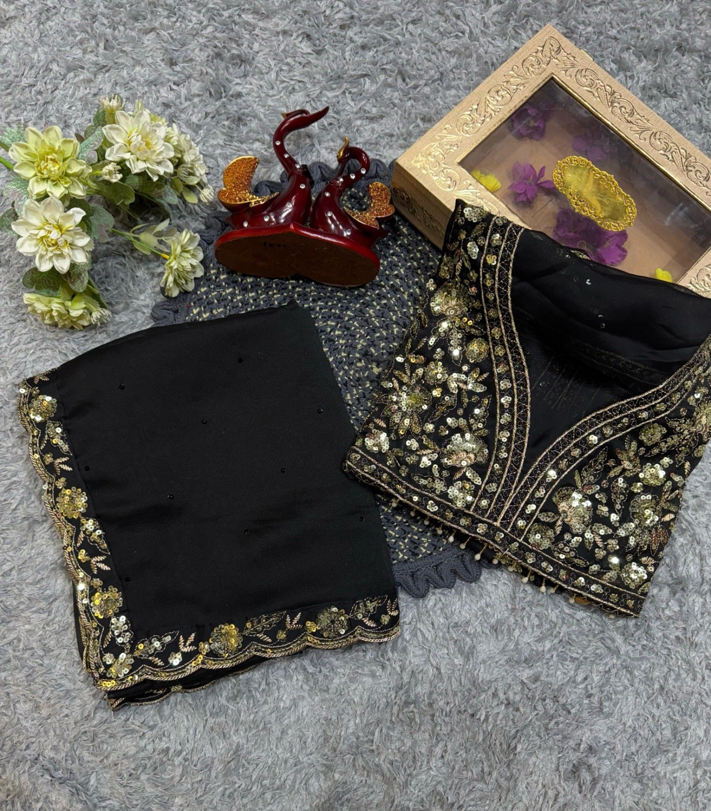 Blackj Soft Rangoli Silk Saree
