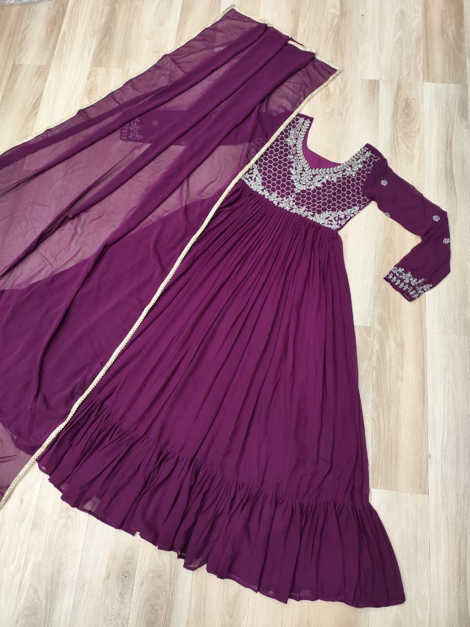 Wine Premium Designer Readymade Gown