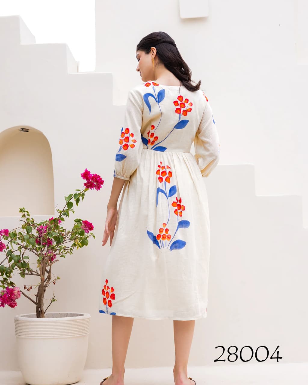 Beautiful Printed Kota Checks Lining Short Dress