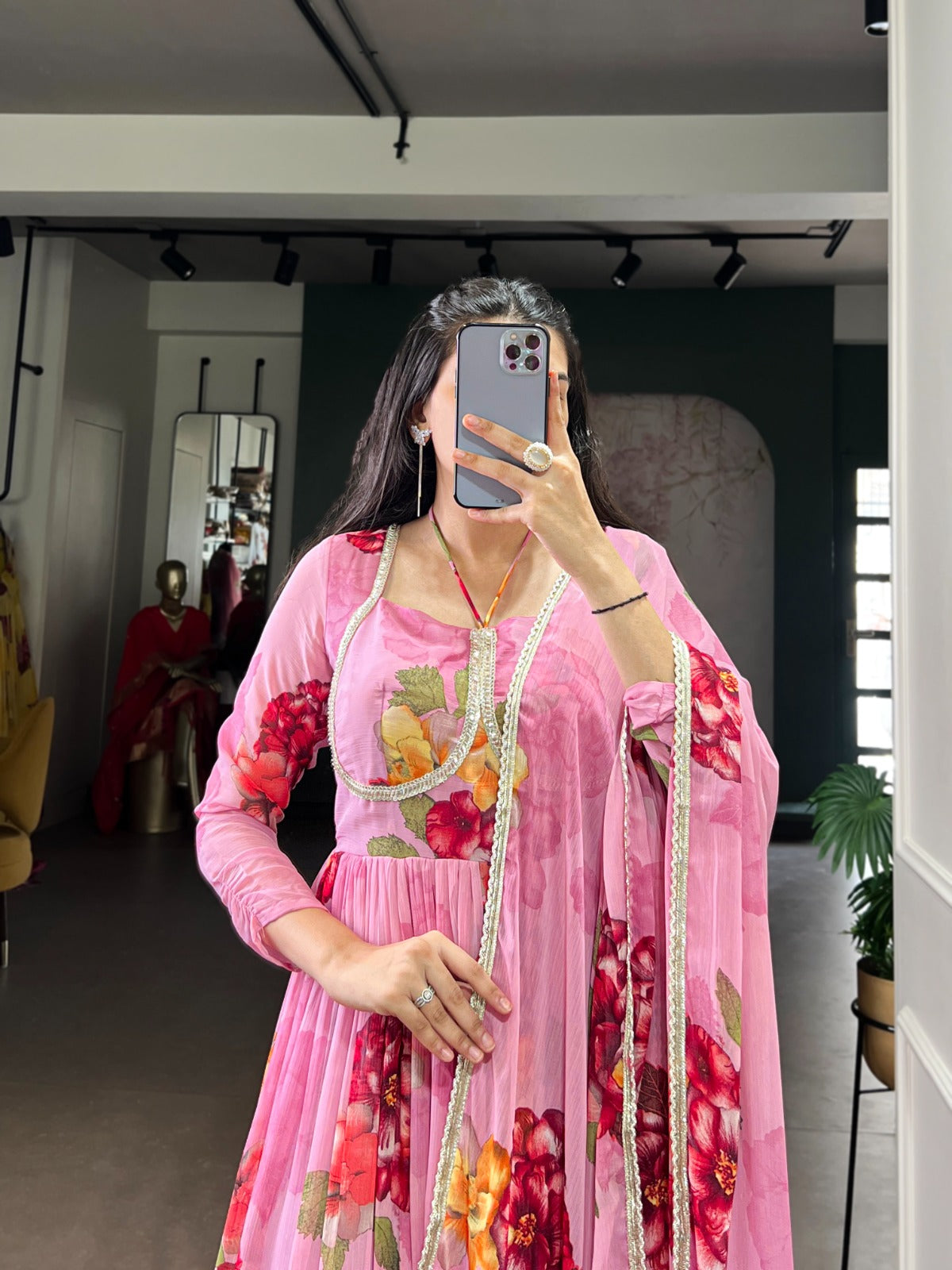 Pink Peony Garden Printed Gown