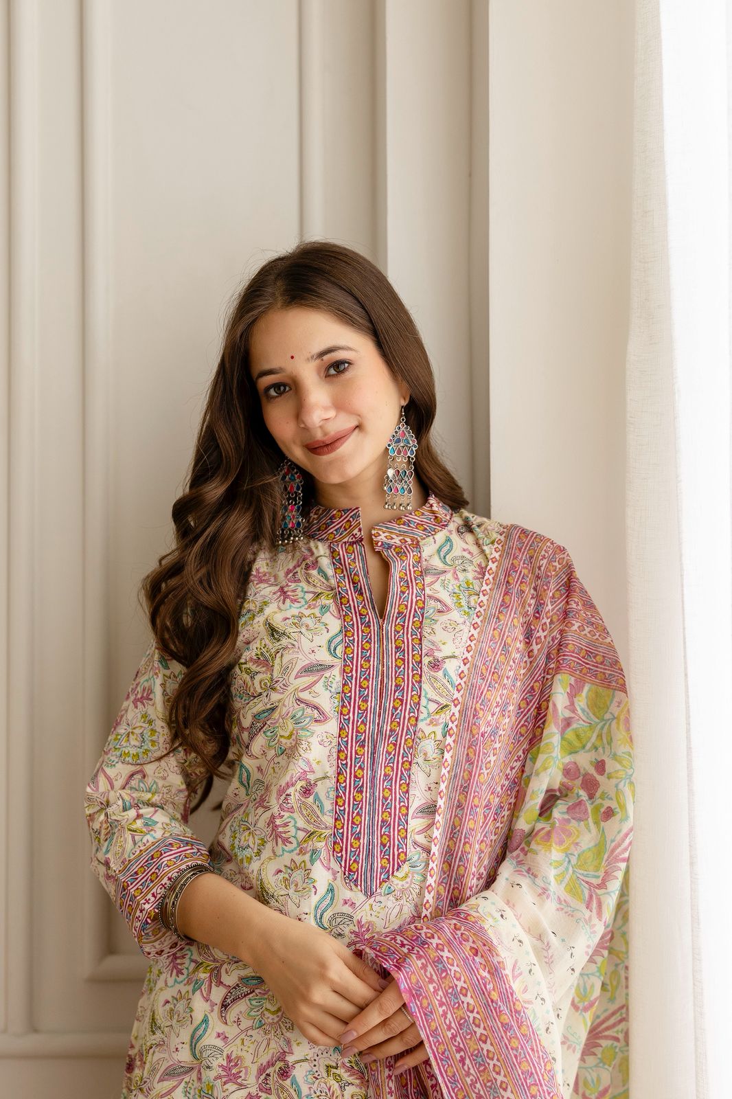 Pink Beautiful Heavy Jaipuri Printed Kurta