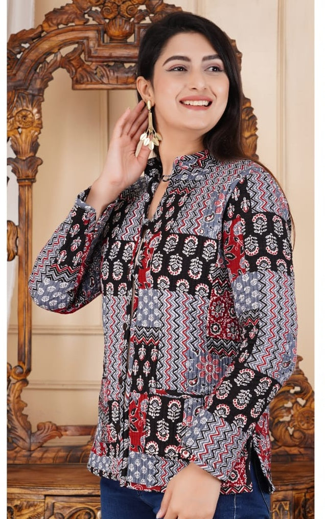 Printed Cotton Jacket For Women