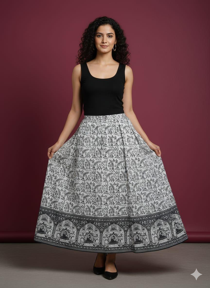 Women Cotton Printed Maxi Skirts