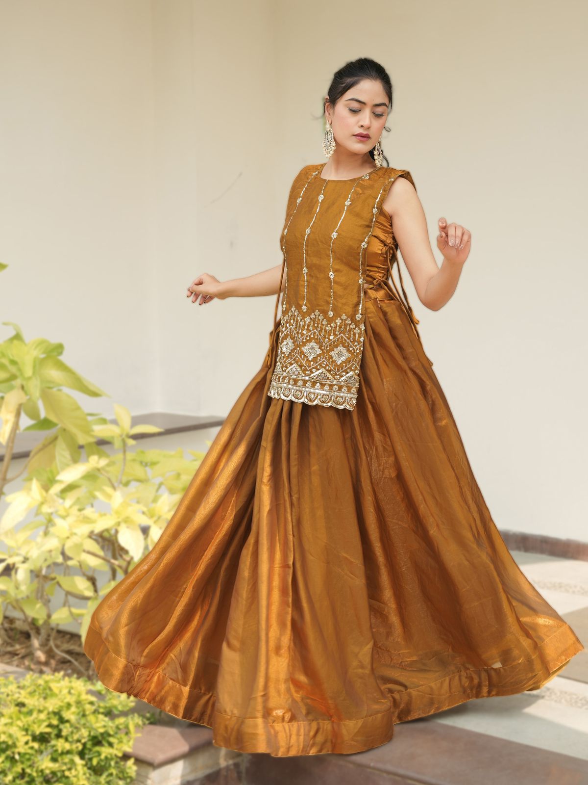 Royal Mustard Silk Lehenga Set with Embroidered Jacket Blouse