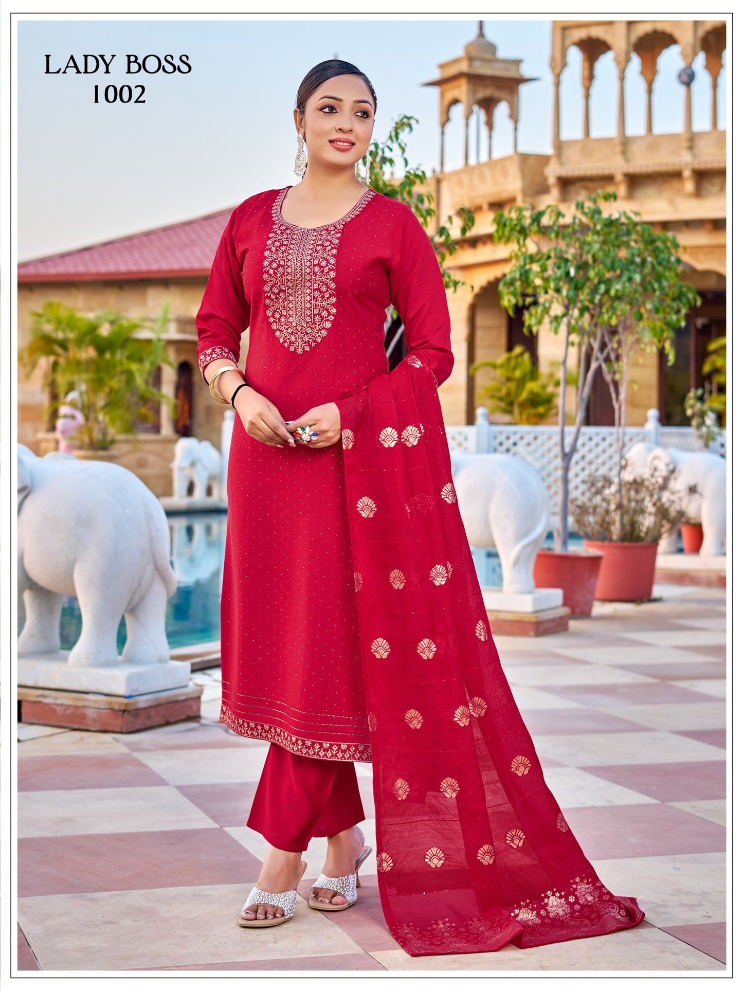 Vertican Silk Kurti Set With Viscose Dupatta
