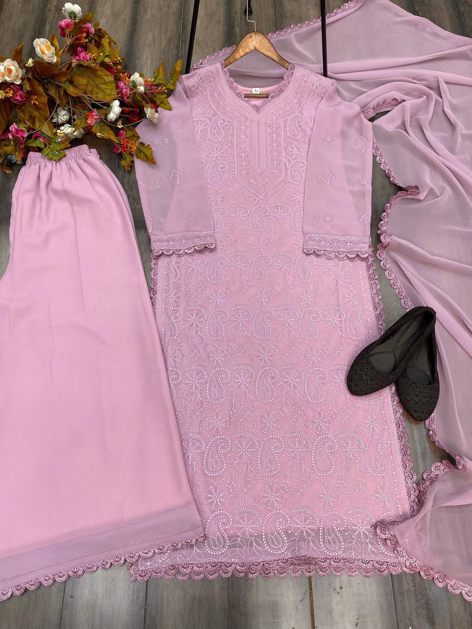 Violet Premium Faux Georgette Kurti