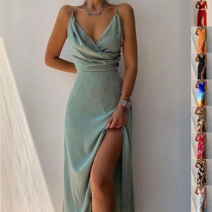 Slim V-Neck Sling Dress