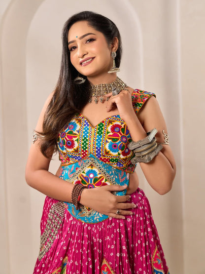 Pink Designer Navratri Special Lehenga