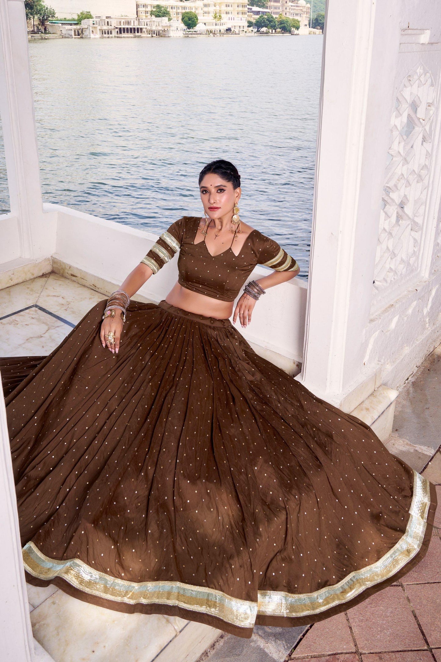 Brown Elegant Lehenga