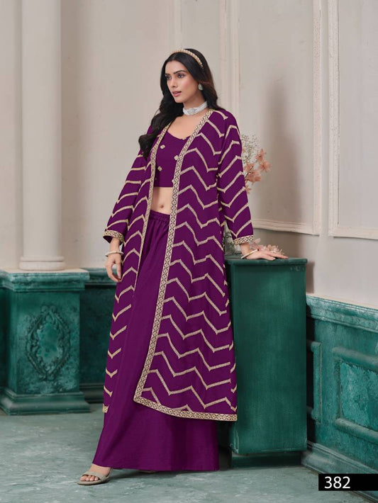 Purple Premium Chinon Indo Western