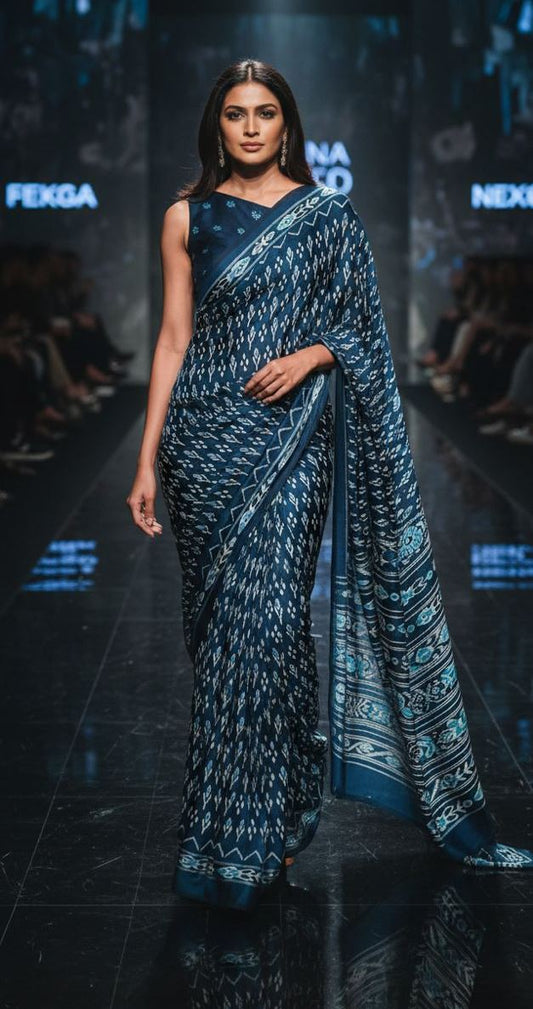 Navy Blue Heavy Saree