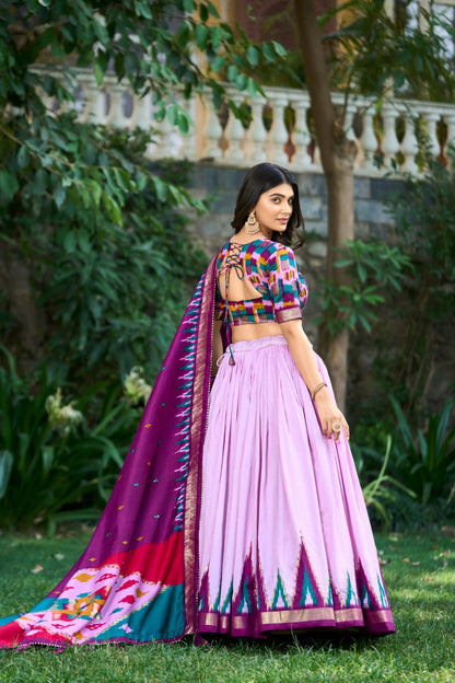Lavender Cotton Lehenga Choli