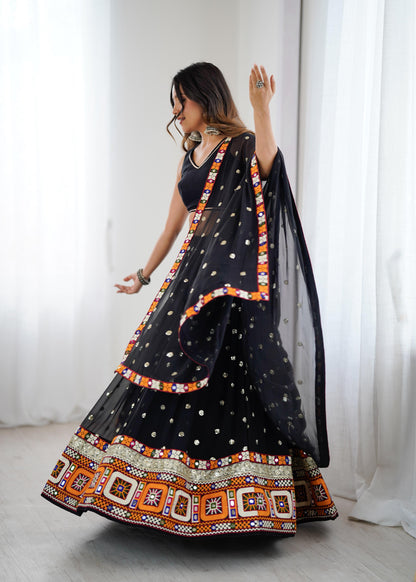 Black Mirror Work Lehenga Choli