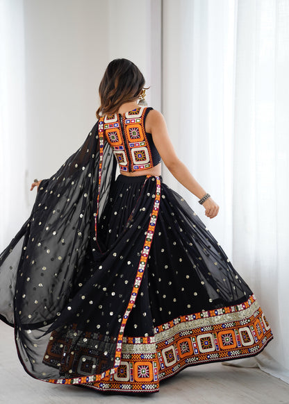 Black Mirror Work Lehenga Choli