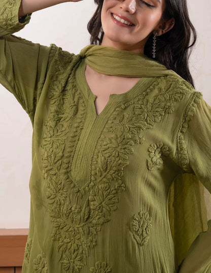 Green Exclusive Georgette Suits & Duppta