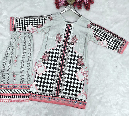Designer Black White & Red Printed Cotton Co-Ord Set for Women