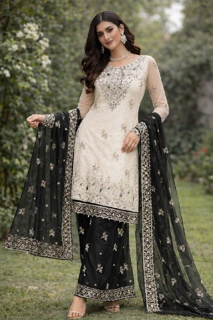 Heavy Jacquard Silk Embroidered Pakistani Suit