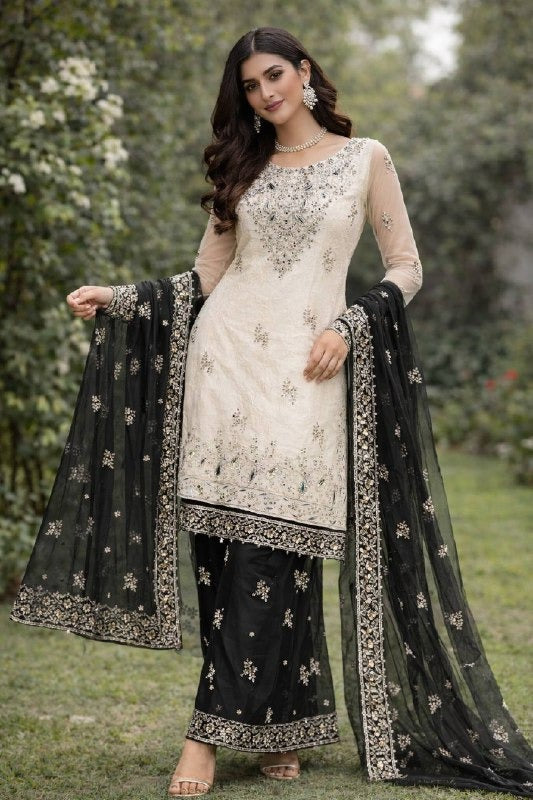 Heavy Jacquard Silk Embroidered Pakistani Suit