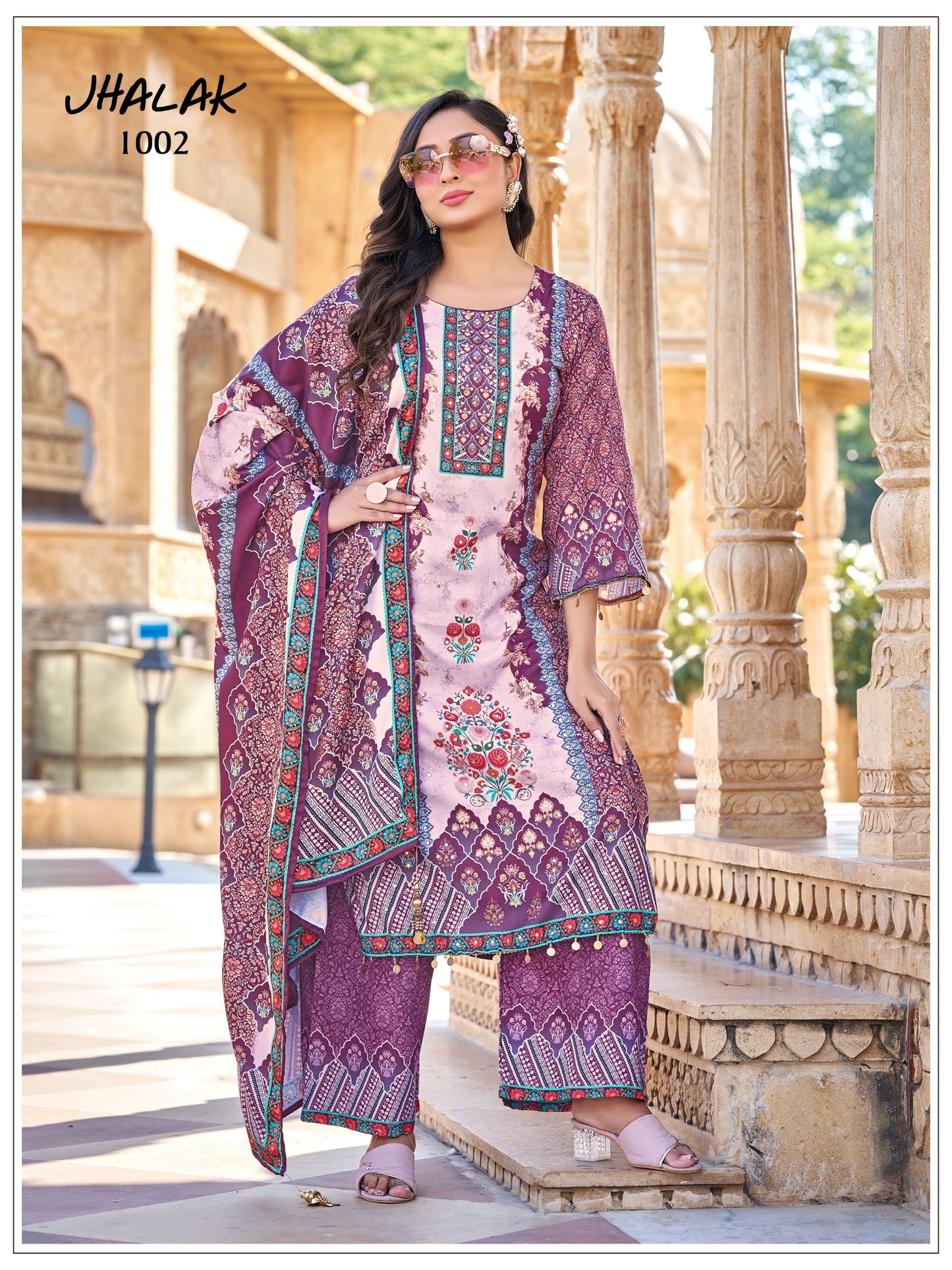 Designer Jam Satin With Mirror Work Pakistani Dress