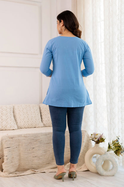 Designer Pure Cotton Top With Embroidery Work