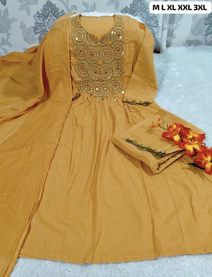Brown Pure Cotton Anarkali Kurti