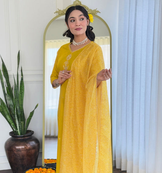 Yellow Primium Rayon Kurti
