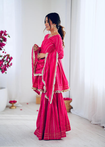 Pink Ready to Wear Sharara Plazo