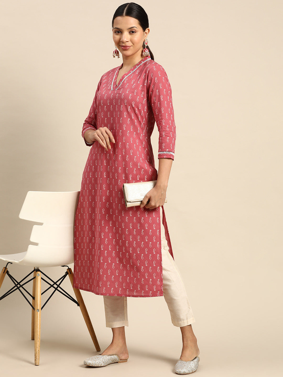 Daily Wear Pink Straight Kurti