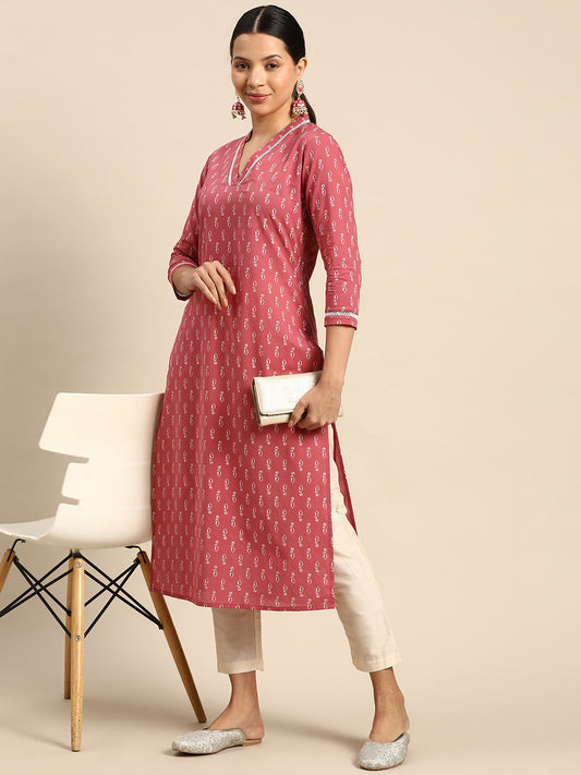 Daily Wear Pink Straight Kurti