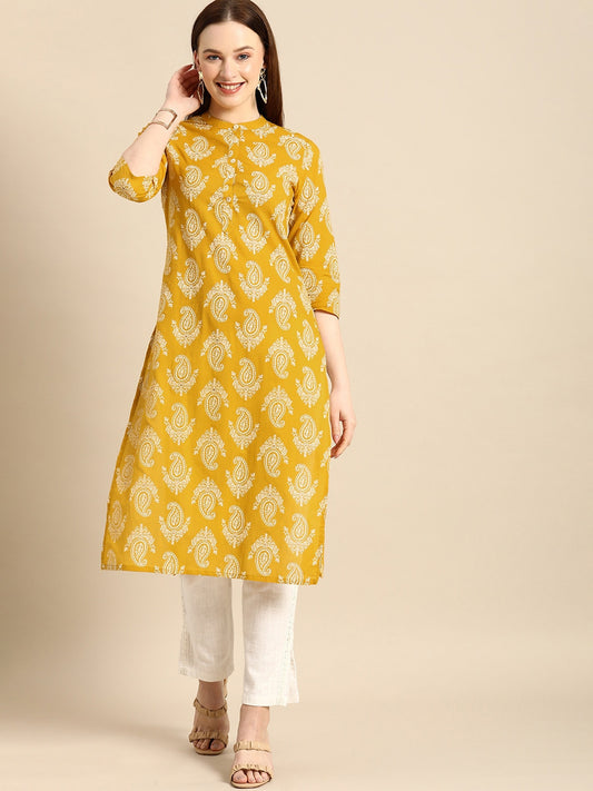 Office Wear Yellow Kurti