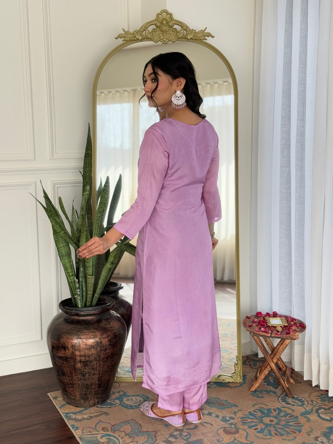 Lavender Fancy Rayon Kurti