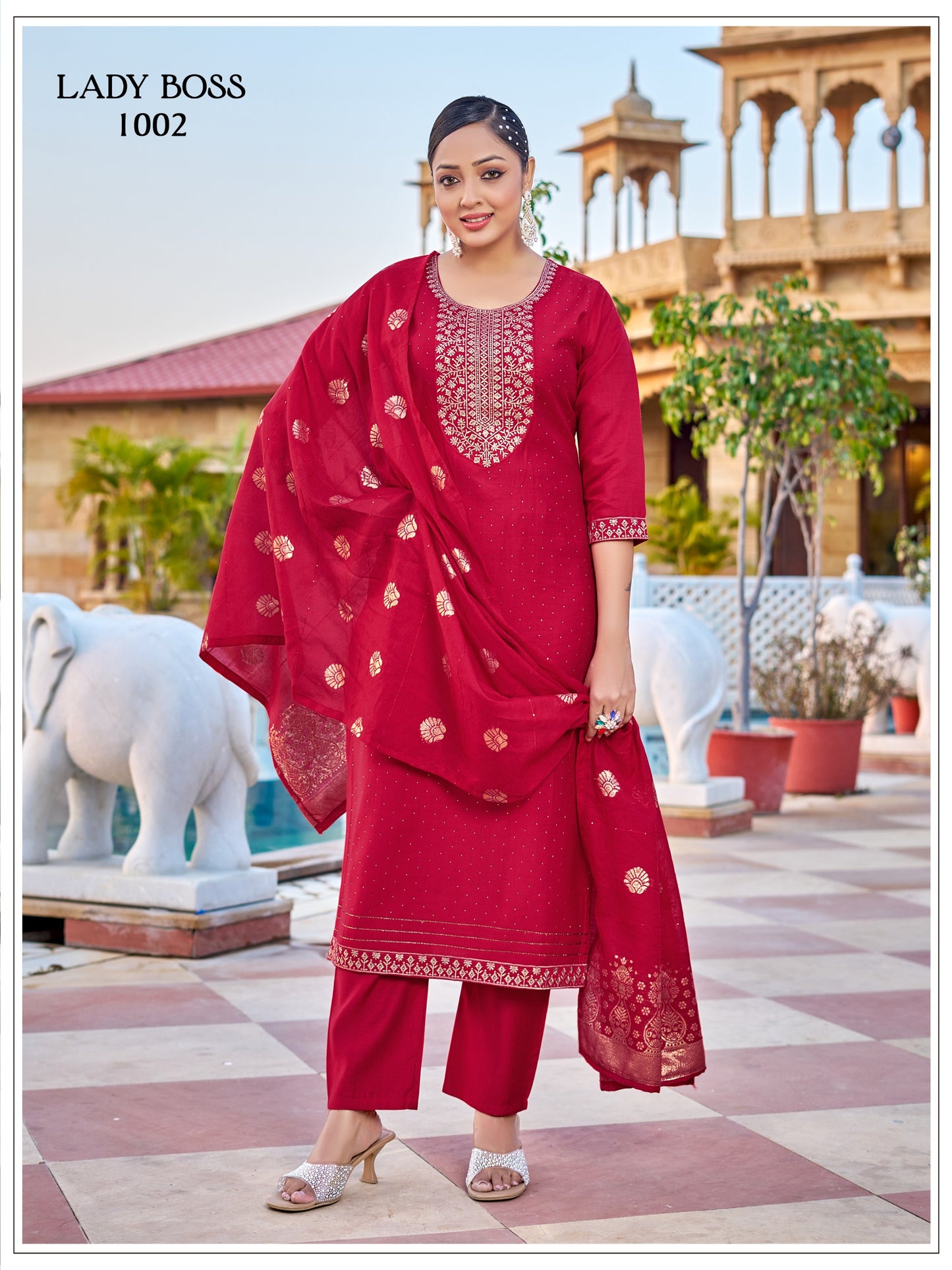 Vertican Silk Kurti Set With Viscose Dupatta