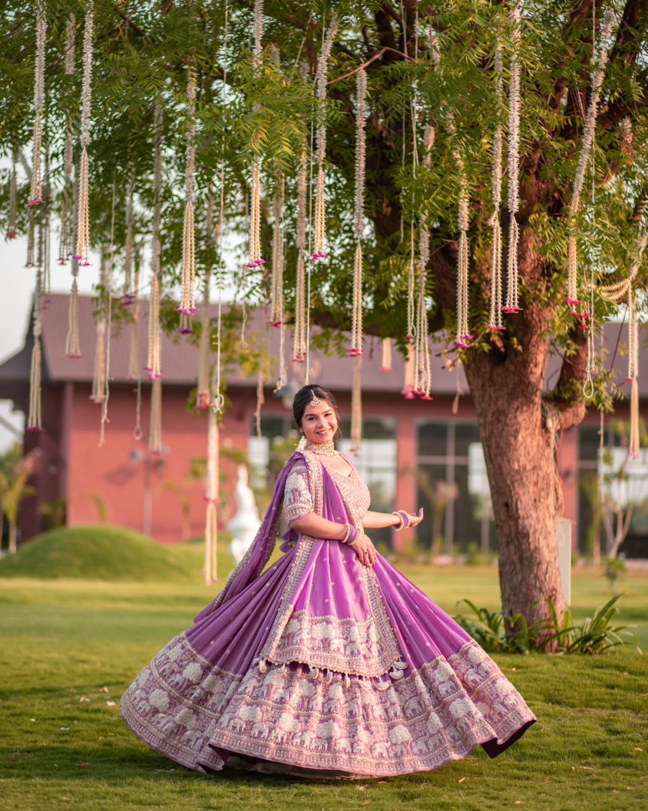 Lavender heavy Embroidered Lehenga