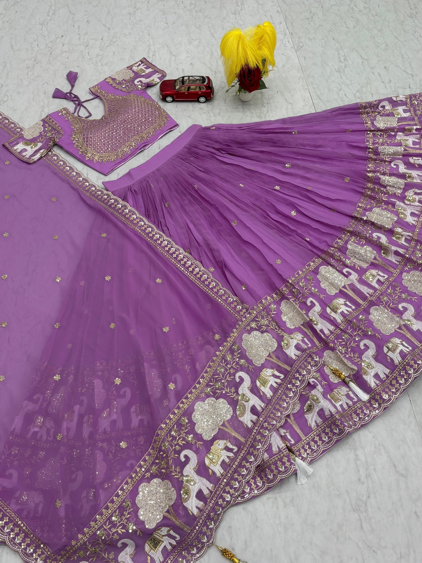 Lavender heavy Embroidered Lehenga